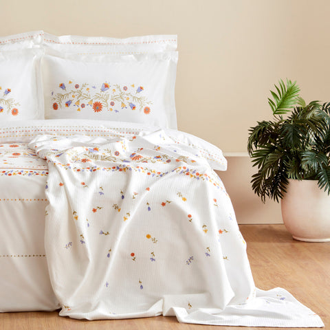Karaca Home Clarice 100% Baumwolle Doppelbett Duvet-Pike Set Multicolor