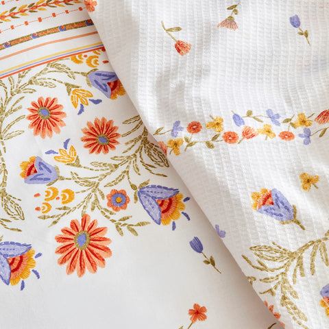 Karaca Home Clarice 100% Baumwolle Doppelbett Duvet-Pike Set Multicolor