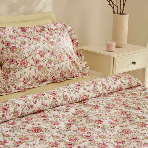 Karaca Home Molly 100% Baumwolle Doppelbett Tagesdecke Set Rosa