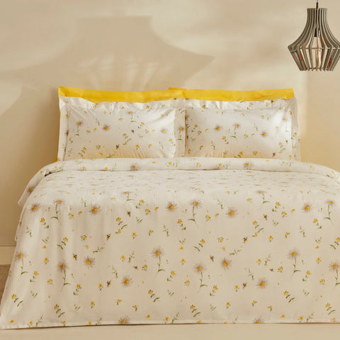 Karaca Home Emma 100% Baumwolle Doppelbett-Pike-Set Gelb