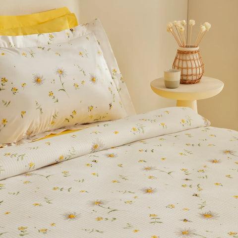 Karaca Home Emma 100% Baumwolle Doppelbett-Pike-Set Gelb