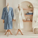 Karaca Home Nita 100% Baumwolle Familien-Badset Blau-Beige Inhalt