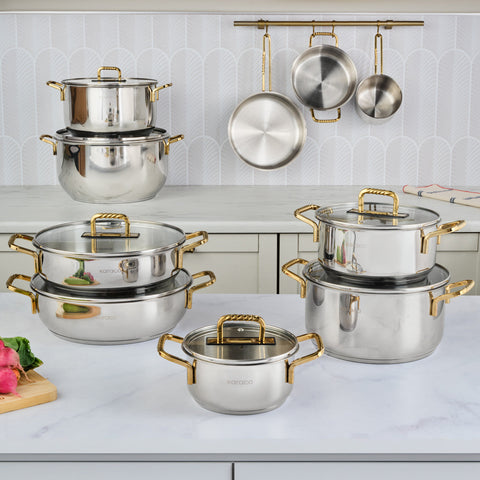 Karaca Maçka Induktionsboden Stahltopf 24 cm Gold