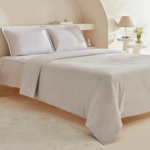 Karaca Home White Collection Lavin 100% Baumwolle Doppelbett Bettwäsche Set Stone