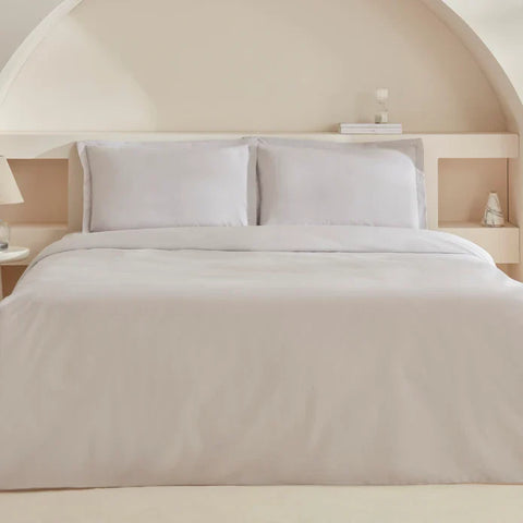 Karaca Home White Collection Lavin 100% Baumwolle Doppelbett Bettwäsche Set Stone
