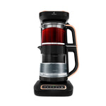 Karaca Çaysever Robotea Pro 4 in 1 Sprechende Automatische Glas-Teemaschine, Wasserkocher und Filterkaffeemaschine 2500W Schwarz Kupfer