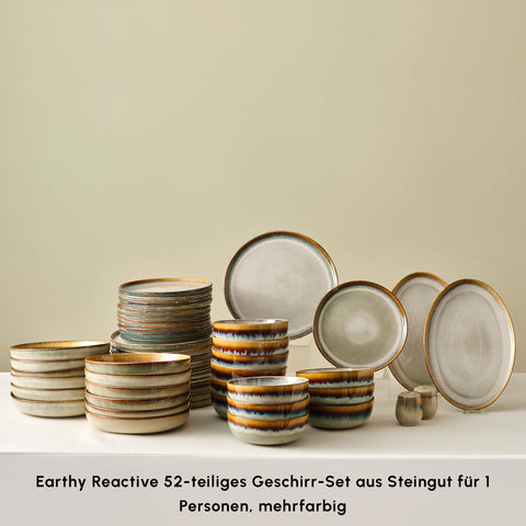 Karaca Earth Collection Earthy Reactive 52-Teiliges 12-Personen Geschirrset