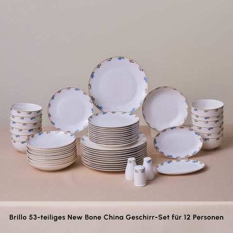 Karaca Forever Bone New Brillo 53-Teiliges 12-Personen Geschirrset