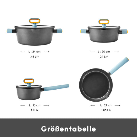 Karaca Swiss Crystal Fancy Keramik Kochgeschirr-Set 7 Teile