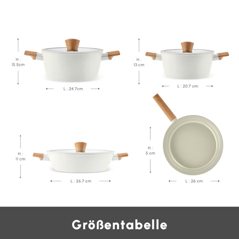 Karaca Swiss Crystal Almond Cream Induktionsfähiges 7-teiliges Töpfe-Set