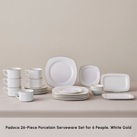 Karaca Elegance Bone Padoca 26-Teiliges 6-Personen Frühstücksset Gold