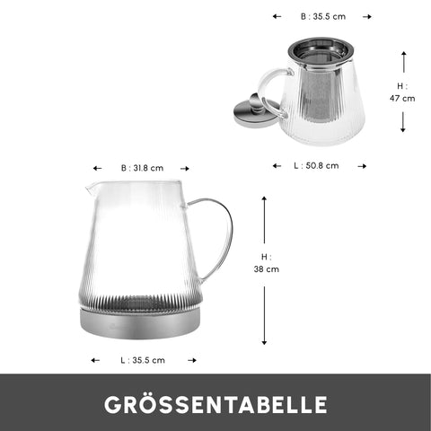 Karaca Keops XL Glas-Teekanne