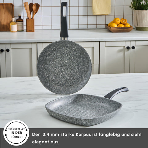 Karaca Gris Induktion Biogranit Pfannen und Grillset