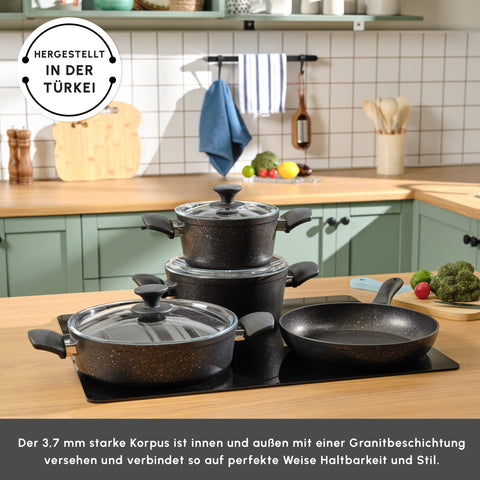Karaca Biogranit Blackgold V1 7-teiliges Kochgeschirr-Set