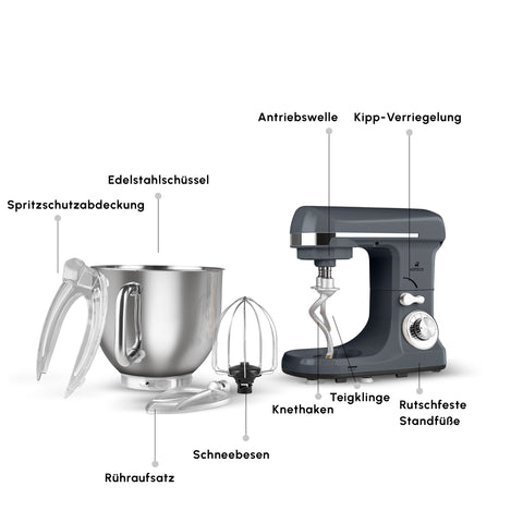 Karaca Blendburst Küchenchef, Grau 1400 W