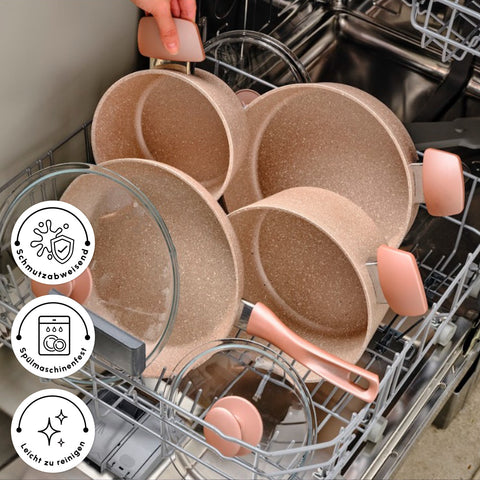 Karaca Biogranit Rosegold Induktions Kochgeschirr-Set, 7 Teilig