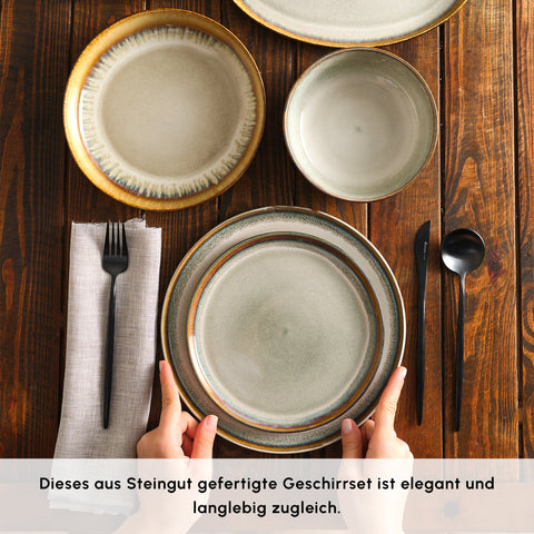 Karaca Earth Collection Earthy Reactive 52-Teiliges 12-Personen Geschirrset