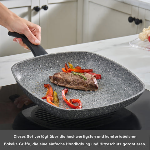 Karaca Gris Induktion Biogranit Pfannen und Grillset