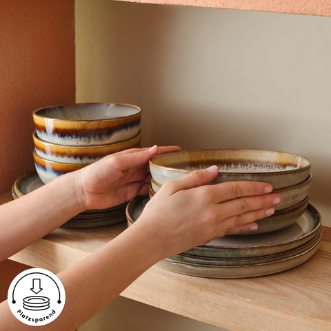 Karaca Earth Collection Earthy Reactive 52-Teiliges 12-Personen Geschirrset