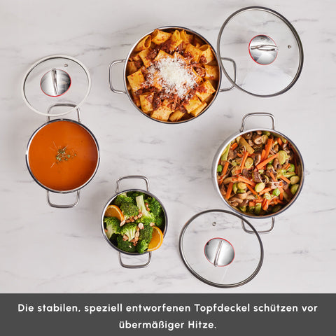 Karaca Emirgan Induktion Kochtopfset aus Stahl, 8 Teilig