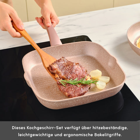 Karaca Biogranite Induktion Pan Set 2 Teiliges Roségold