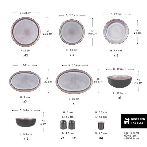 Karaca Earth Collection Mercure 59-Teiliges 12-Personen Geschirrset