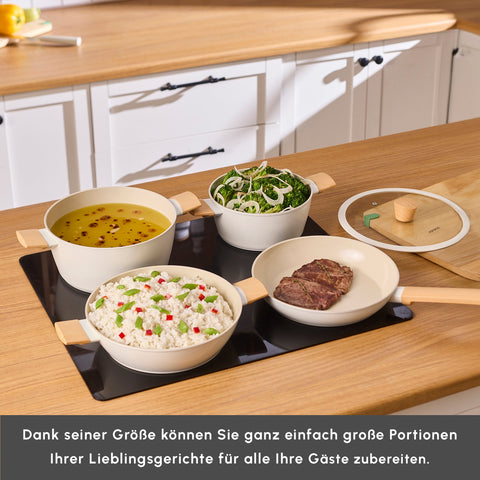 Karaca Swiss Crystal Almond Cream Induktionsfähiges 7-teiliges Töpfe-Set