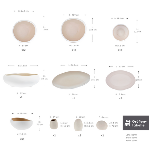 Karaca Earth Collection New Cupid 59-Teiliges 12-Personen Geschirrset