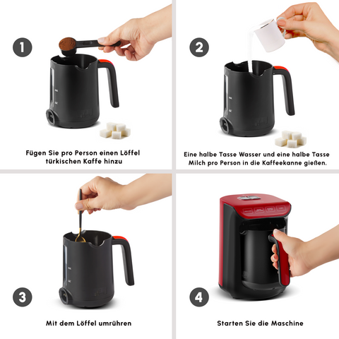 Karaca Hatır Koz Red Milky Türkische Kaffeemaschine