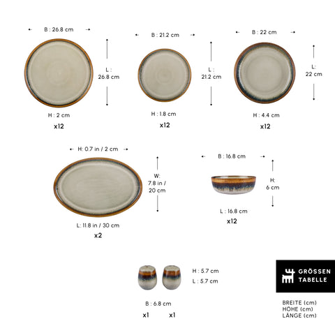 Karaca Earth Collection Earthy Reactive 52-Teiliges 12-Personen Geschirrset