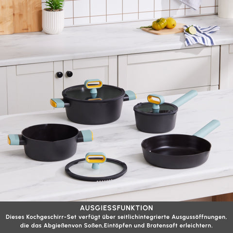 Karaca Swiss Crystal Fancy Keramik Kochgeschirr-Set 7 Teile