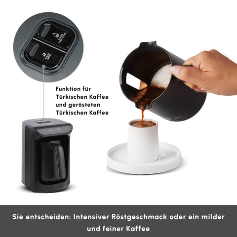 Karaca Hatır Kaffeemaschine mit Röstfunktion Shiny Black, 535 W
