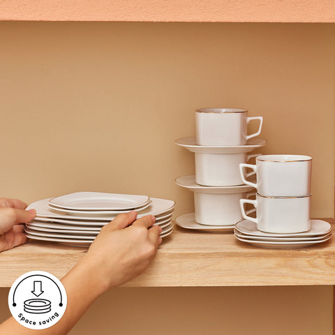 Karaca Elegance Bone Padoca 26-Teiliges 6-Personen Frühstücksset Gold