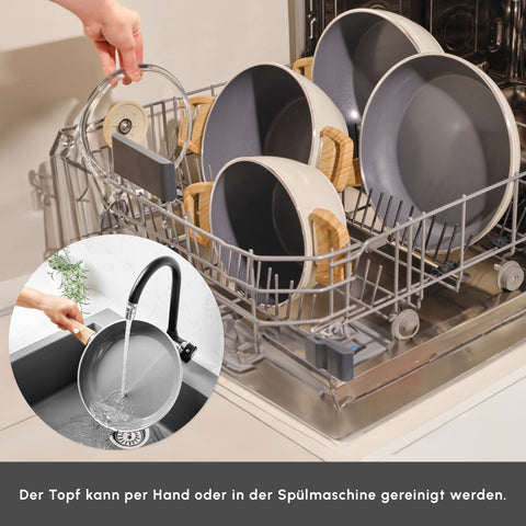 Karaca Swiss Crystal Induktions Auflauftopf, 30 cm, Creamy