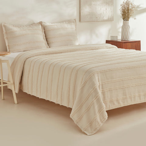 Karaca Home Arlina Bold Doppelbett Bettbezug Beige