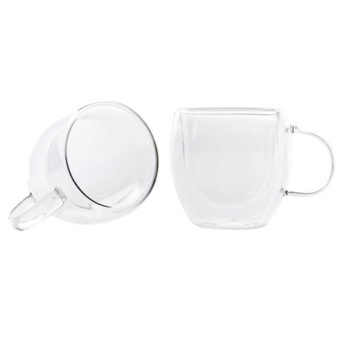 Karaca Double Wall Borosilikat Glas Tassenset für 2 Personen 150 ml with Handle