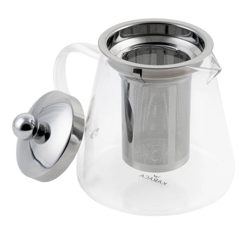 Karaca Borosilikat Glas Teekanne aus Rostfreiem Stahl 800 ml