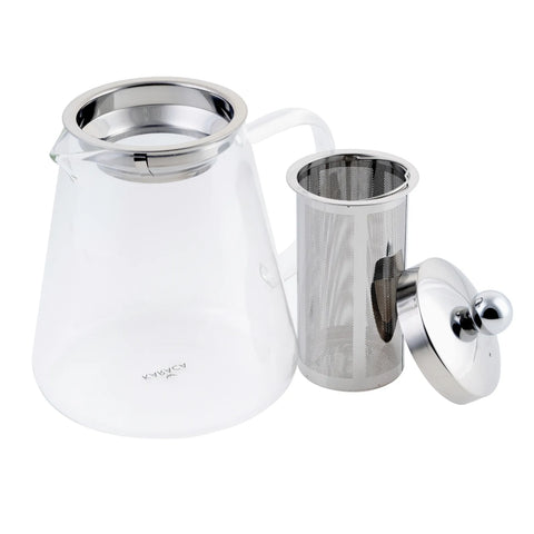 Karaca Borosilikat Glas Teekanne aus Rostfreiem Stahl 800 ml