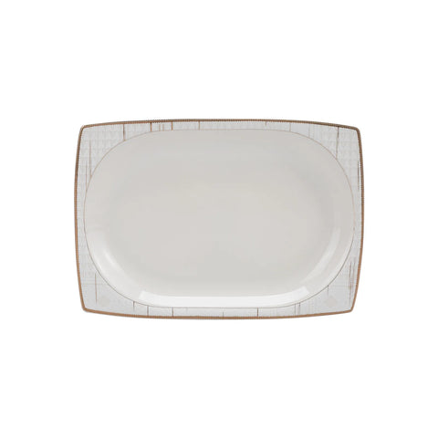 Karaca Batik Cream 60-teiliges Tafelgeschirr-Set für 12 Personen Gold Quadrat