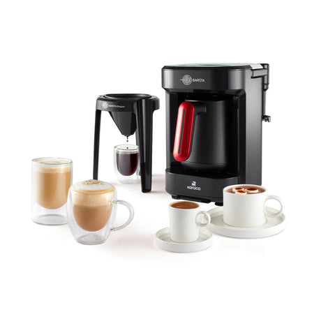 Karaca Hatır Barista Latte und Türkische Kaffeemaschine Imperial Red