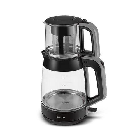 Karaca Glass Tea XL 2 in 1 Glas-Teemaschine Space Gray