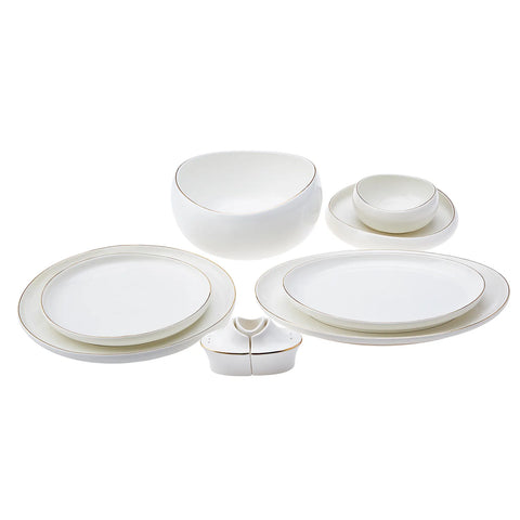 Karaca Red Carpet Collection Streamline Hole Gold 59 Teiliges Für 12 Personen Tafelgeschirr Set Porzellan