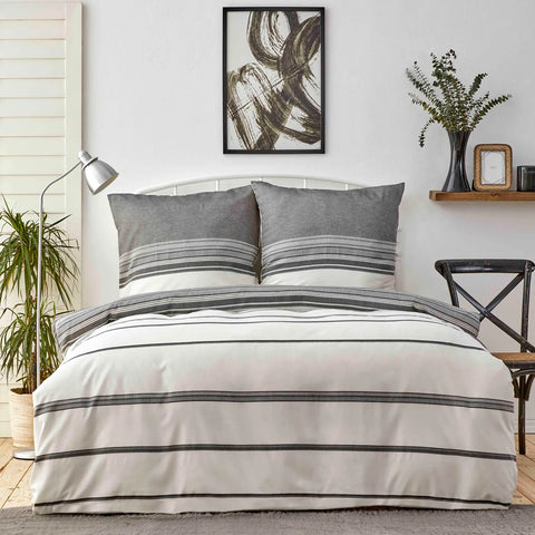 Karaca Home Schwarz Dobby Woven Bettbezug Set (200 x 200 cm) Öko-Tex Zertifiziert