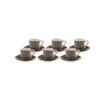 Karaca Leny Schwarzes 6 Personen Kaffeetassenset