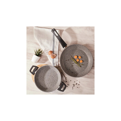 Karaca Gris Bio Granit Pfanne und flache Bratpfanne Set
