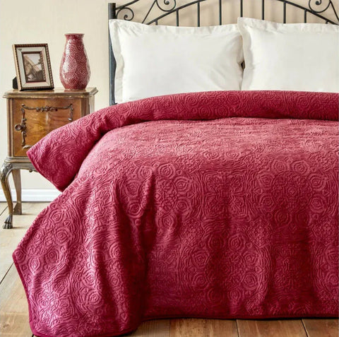 Karaca Home Scala Wein Embossy Decke Einzeln