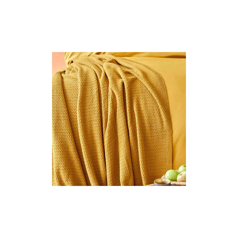 Karaca Home Back To Basic Mustard Strickdecke Doppel