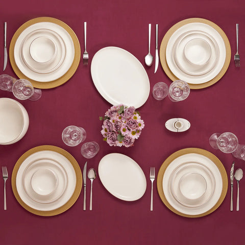 Karaca Red Carpet Collection Streamline Hole Gold 59 Teiliges Für 12 Personen Tafelgeschirr Set Porzellan