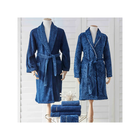 Karaca Home Venita Marineblau 6 Teiliges Privates Familienbadeset