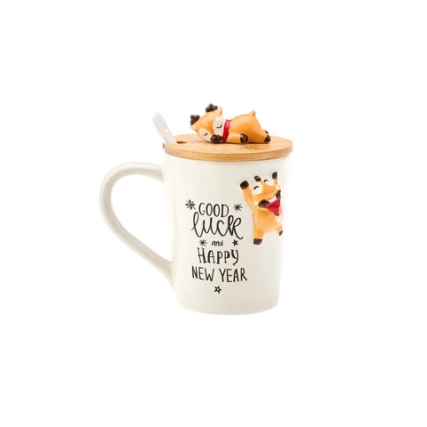 Karaca New Year Elch Mug mit Löffel Np22